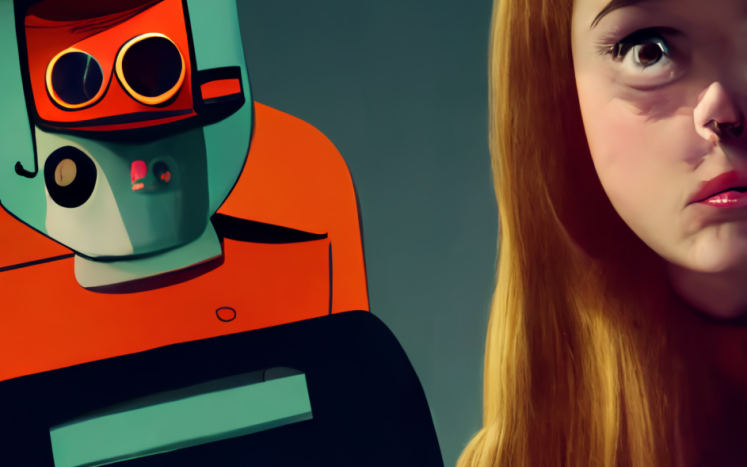 girl and robot