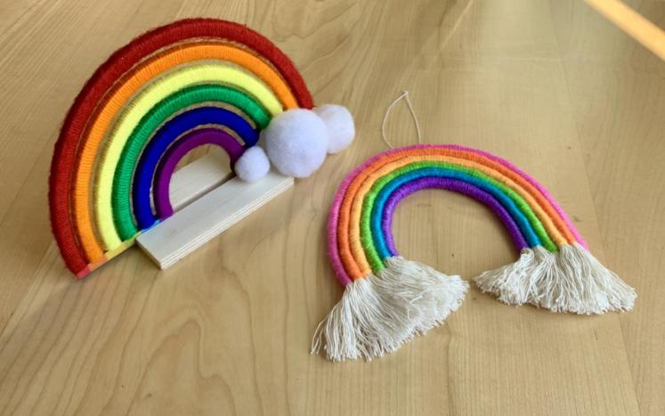 yarn wrapped rainbow crafts