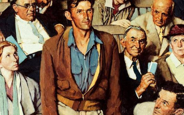 Image: Town Meeting (detail) by Norman Rockwell, 1943.